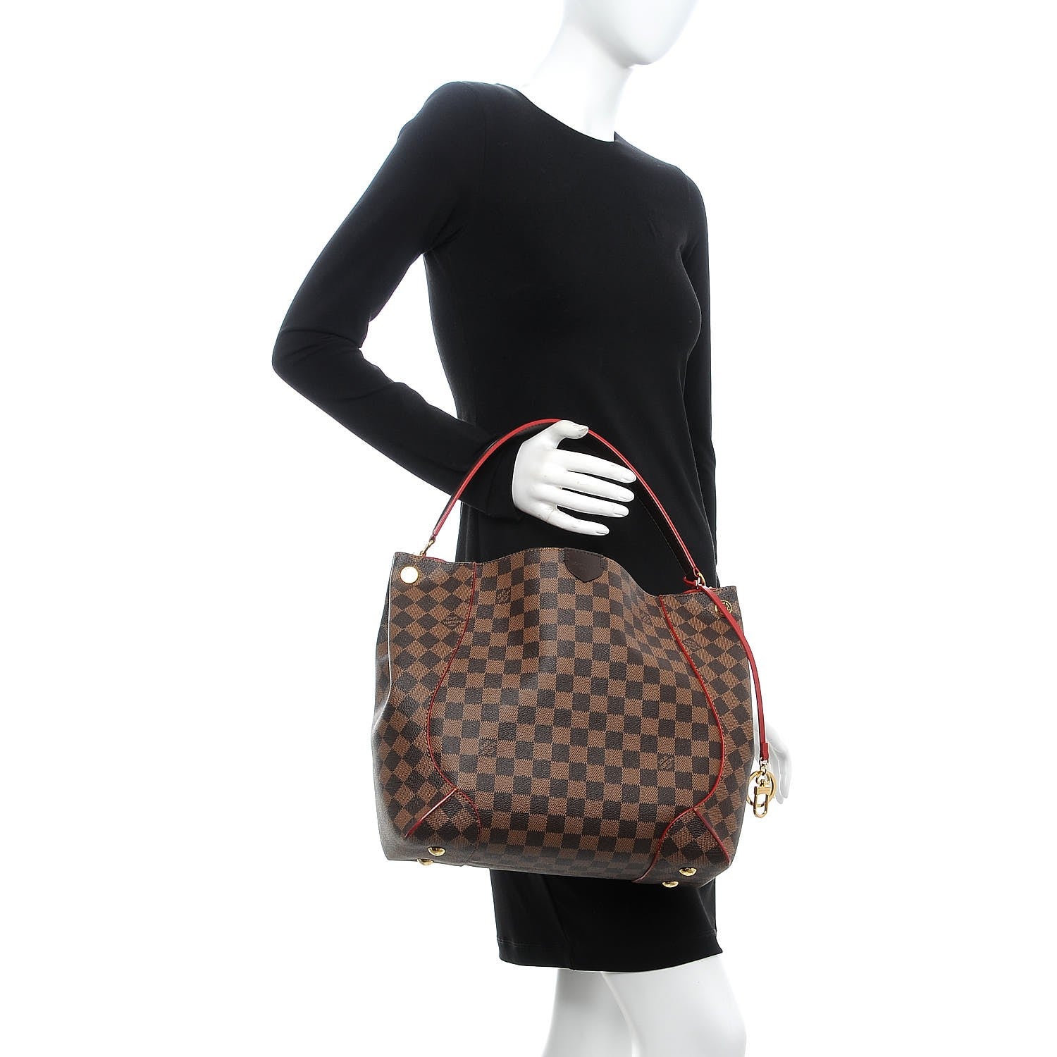 Louis Vuitton Damier Ebene Caissa Hobo Cherry 2 of 7