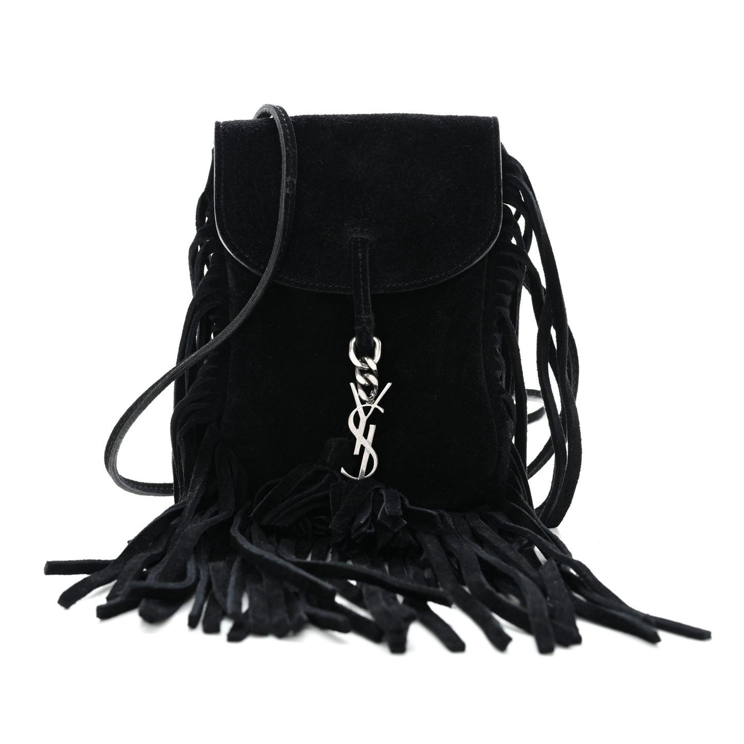 Suede Fringe Toy Monogram Anita Crossbody Bag Black