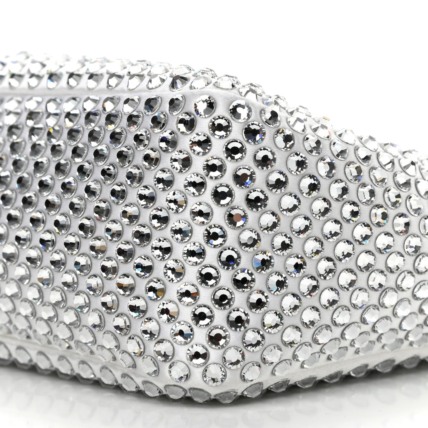 Satin Crystal Mini Re-Edition 2000 Bag White