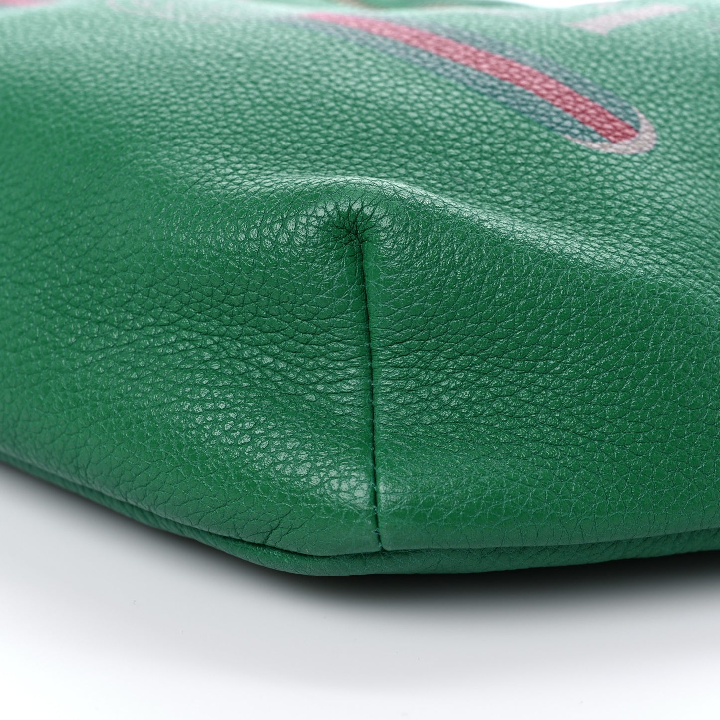 Grained Calfskin Logo Belt Bag Green