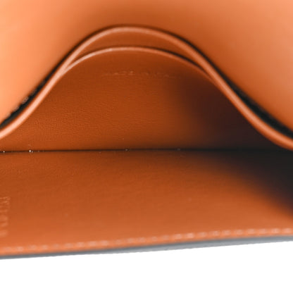 Celine Triomphe Canvas Calfskin Flap Card Holder Tan 6 of 10