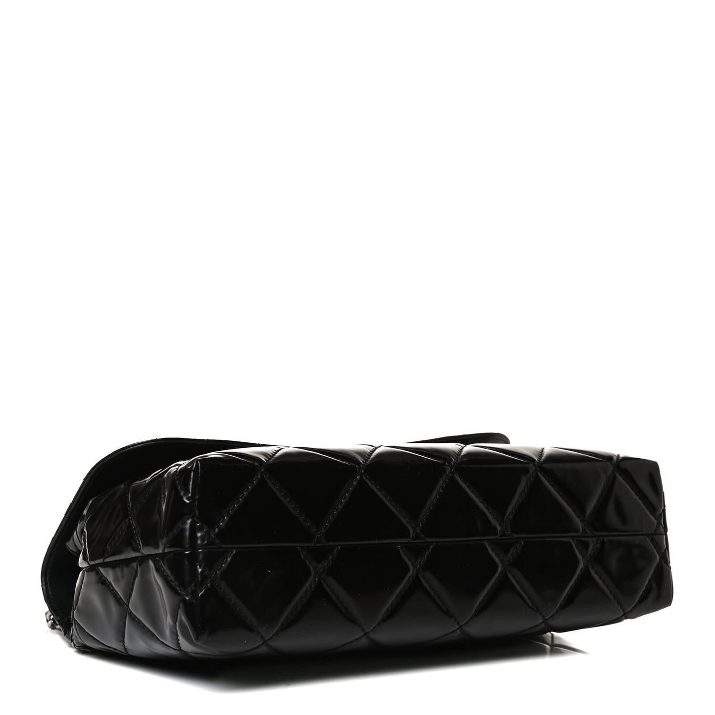 Vinyl Quilted In the Business Flap Bag Black