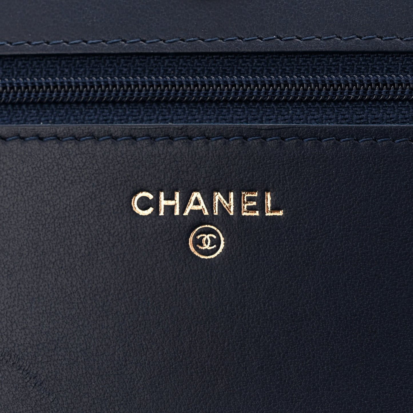 Caviar Quilted Boy Wallet On Chain WOC Navy
