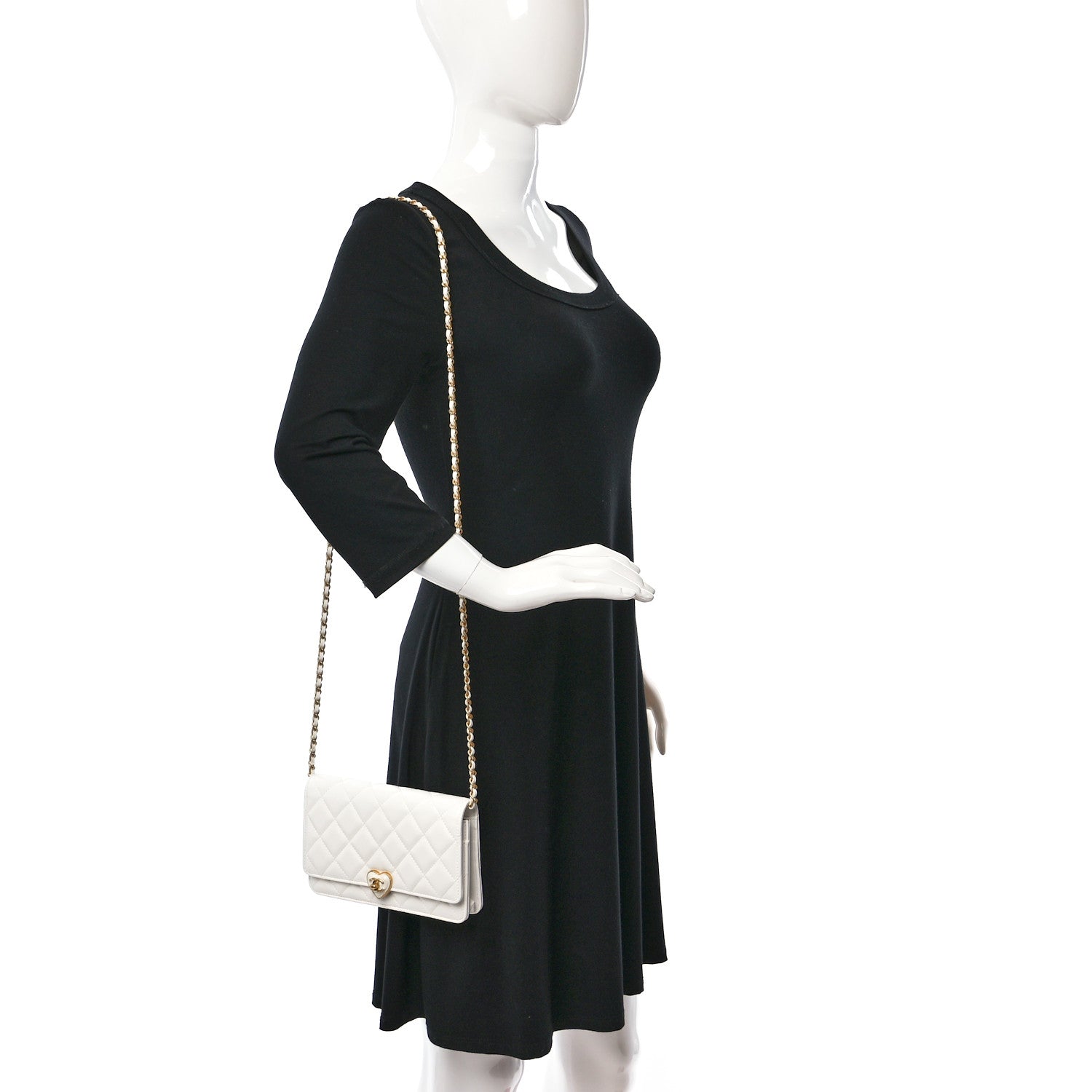 Chanel Lambskin Plexiglass Quilted Coco Love Wallet On Chain WOC