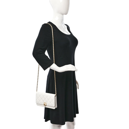 Chanel Lambskin Plexiglass Quilted Coco Love Wallet On Chain WOC White 2 of 11