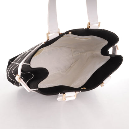 Chanel Canvas Square Stitched CC Tote Black 5 of 9