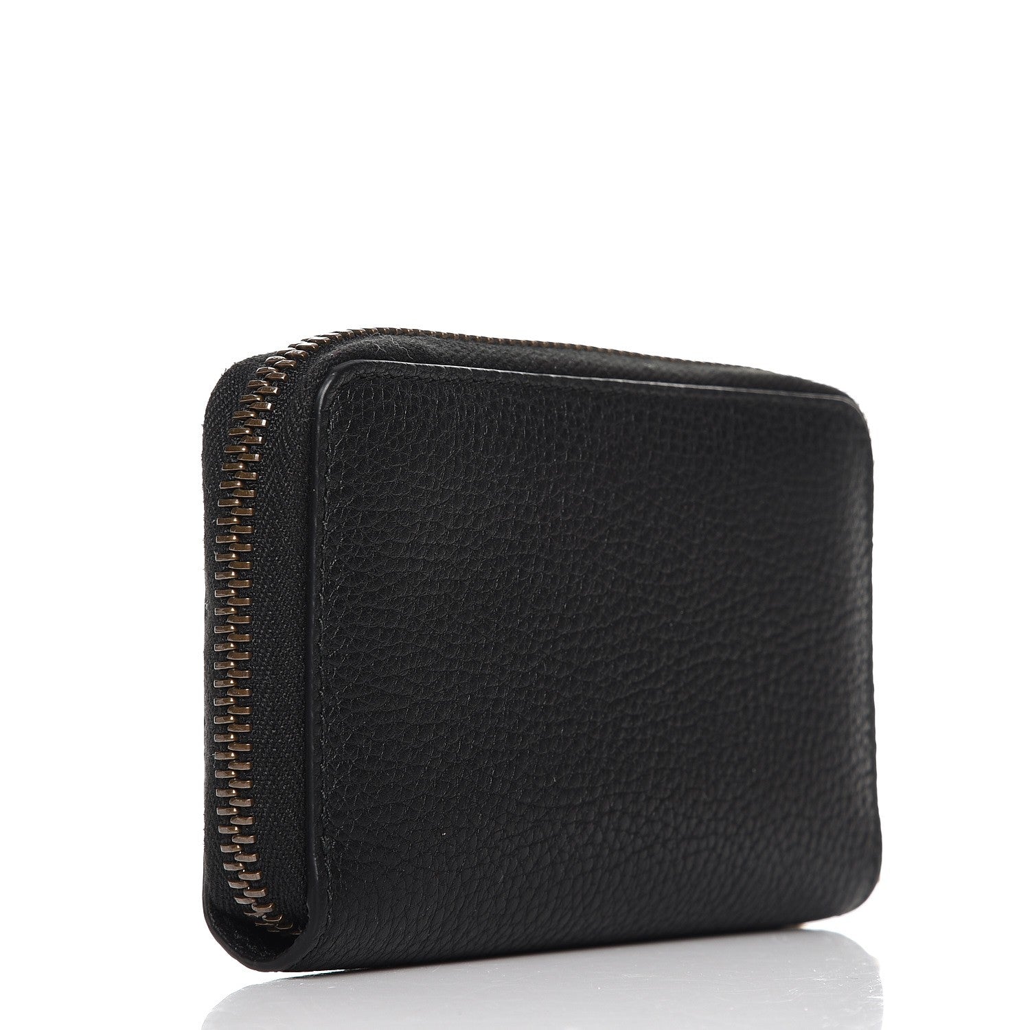 Gucci Calfskin Logo Zip Around Card Case Black 3 of 7