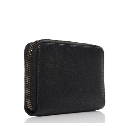 Gucci Calfskin Logo Zip Around Card Case Black 3 of 7