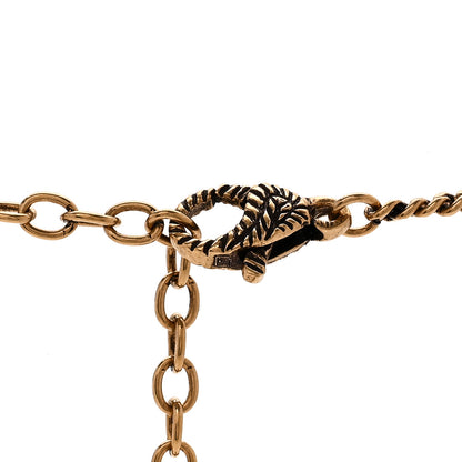 Gucci Crystal Embellished Double G Necklace Aged Gold 5 of 6
