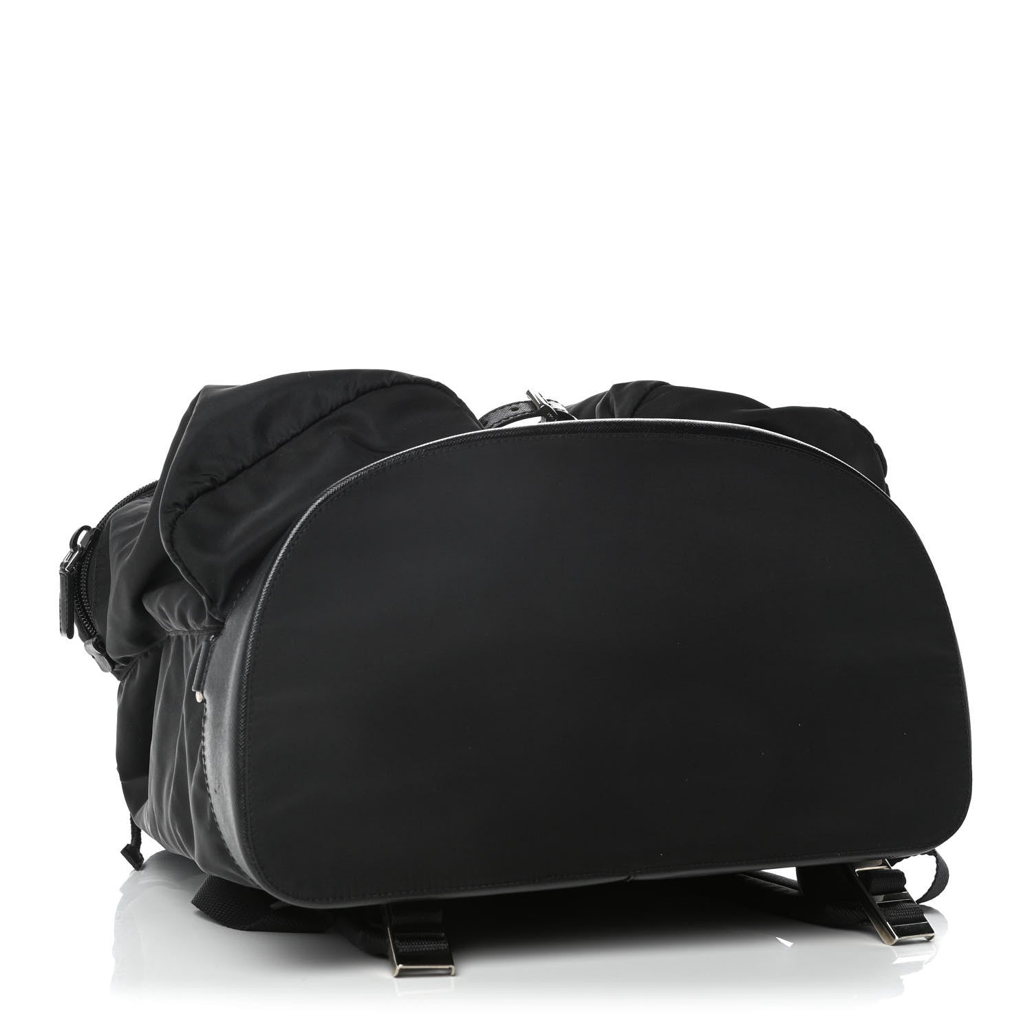 Prada Technical Nylon Saffiano Double Buckle Backpack Black 3 of 14