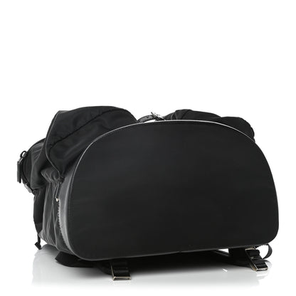 Prada Technical Nylon Saffiano Double Buckle Backpack Black 3 of 14