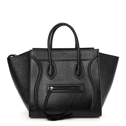 Celine Shiny Goatskin Medium Phantom Luggage Black 1 of 12