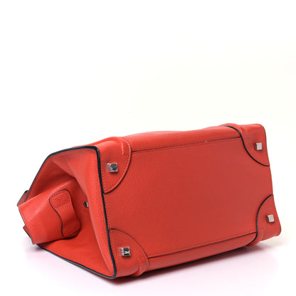 Celine Drummed Calfskin Mini Luggage Vermillion 3 of 6
