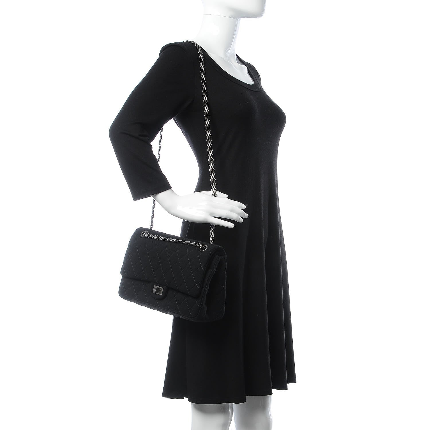 Chanel Jersey Quilted 2.55 Reissue 226 Flap Black 3 of 9