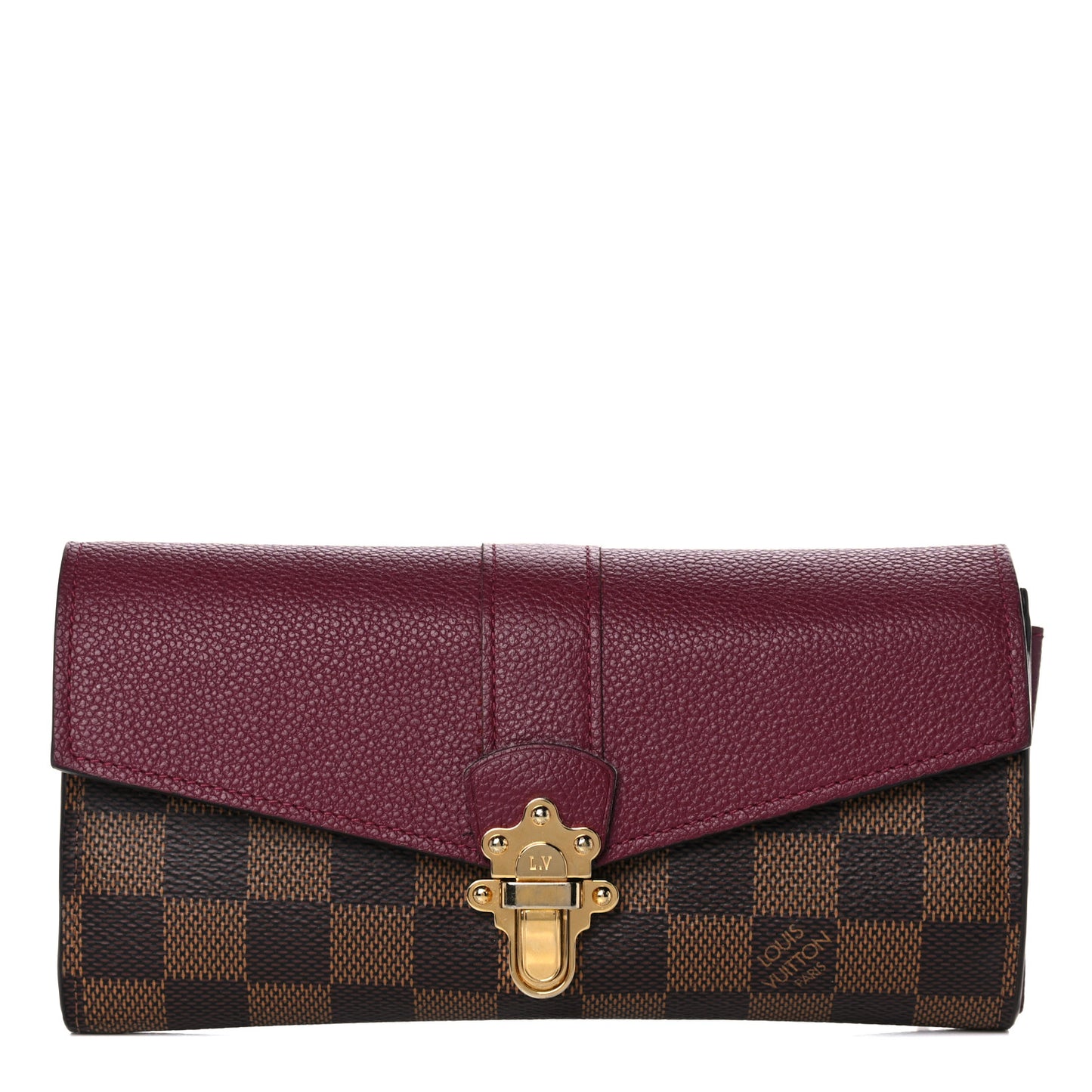 Damier Ebene Clapton Wallet Raisin