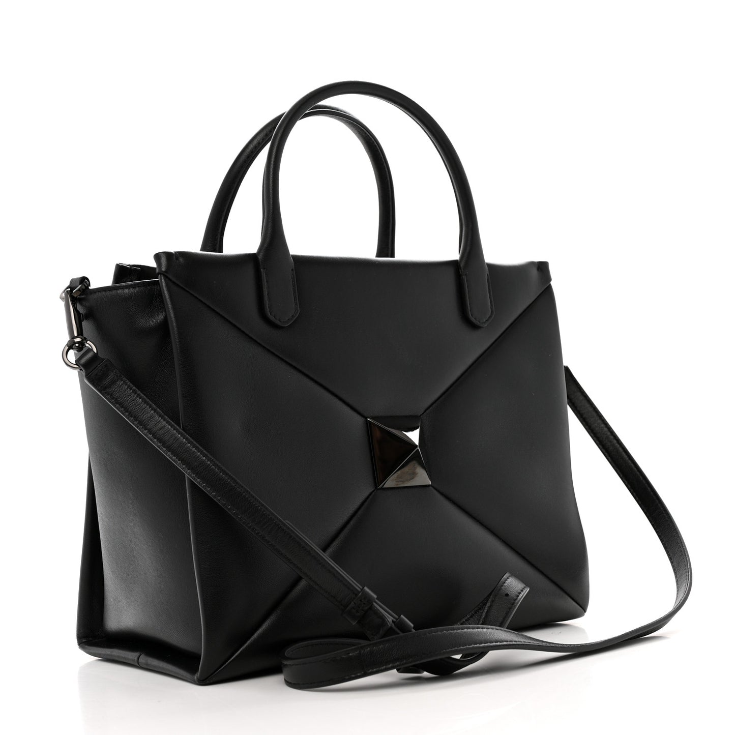 Nappa Monochrome Medium One Stud Handbag Black