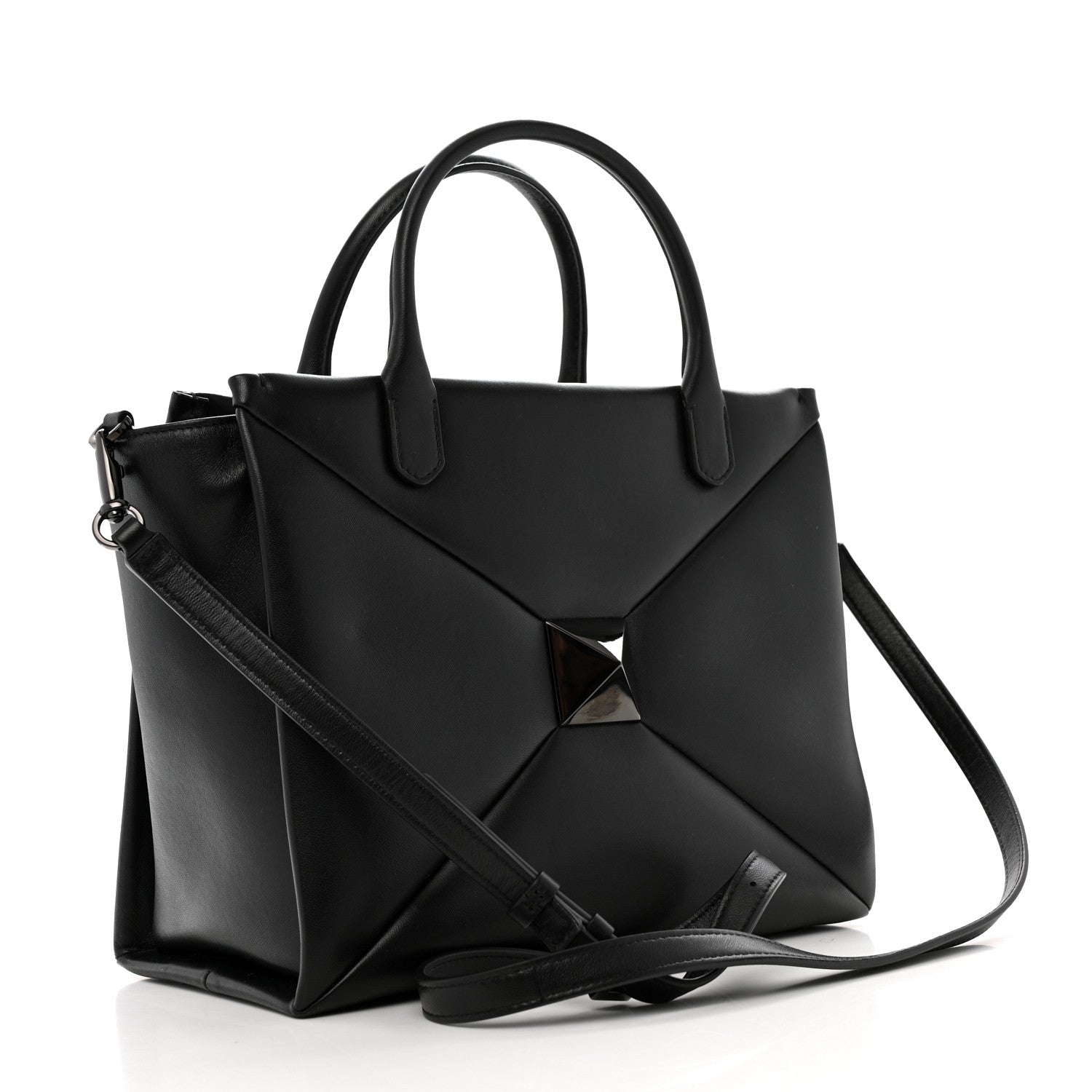 Valentino Garavani Nappa Monochrome Medium One Stud Handbag Black 3 of 11