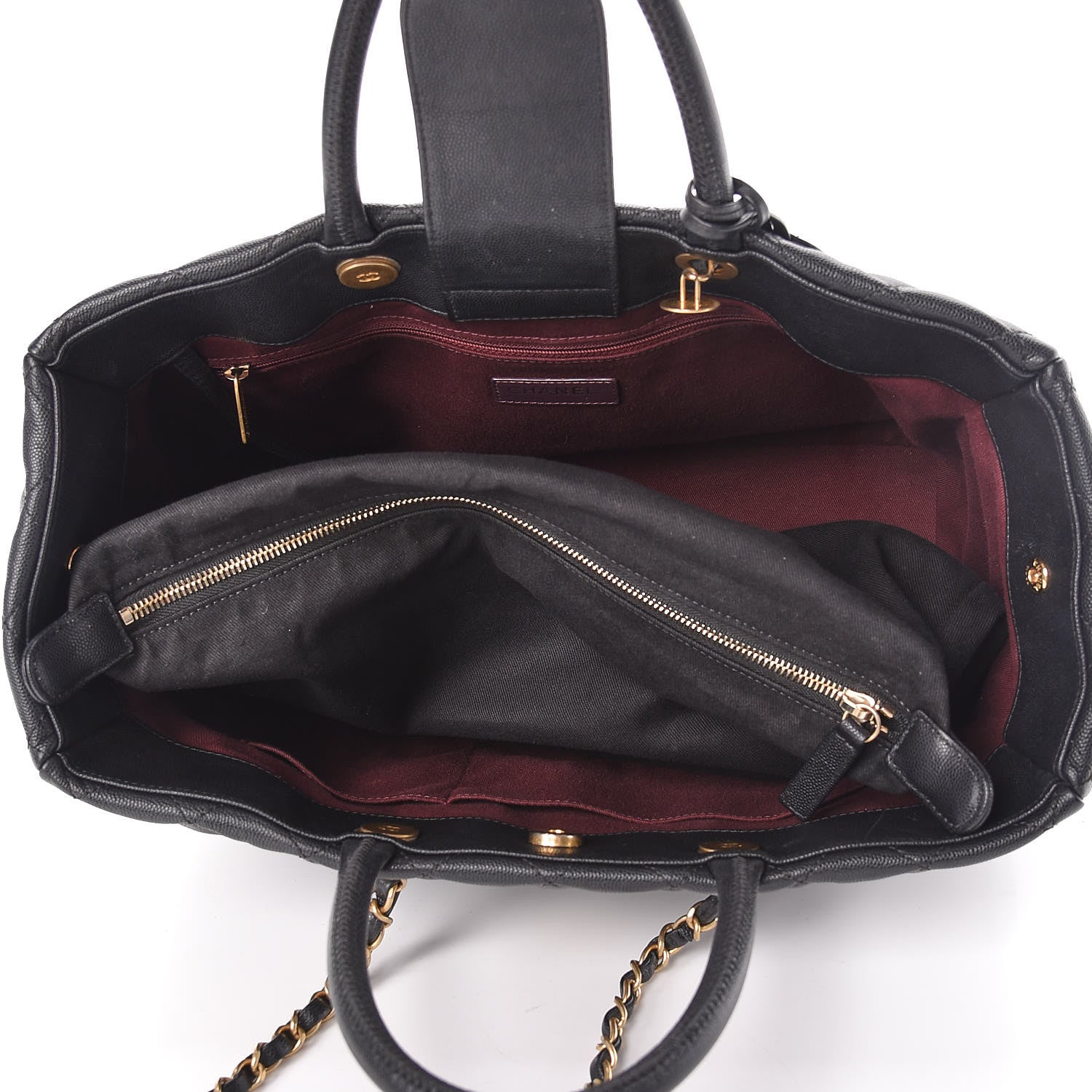 Chanel Caviar Quilted Large Coco Handle Shopping Tote Black 7 of 14