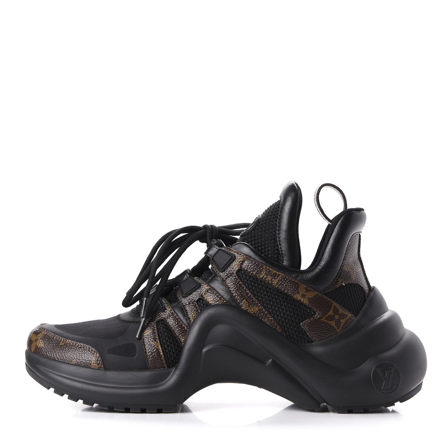 Louis Vuitton Calfskin Patent Monogram LV Archlight Sneakers 39 Black 1 of 8