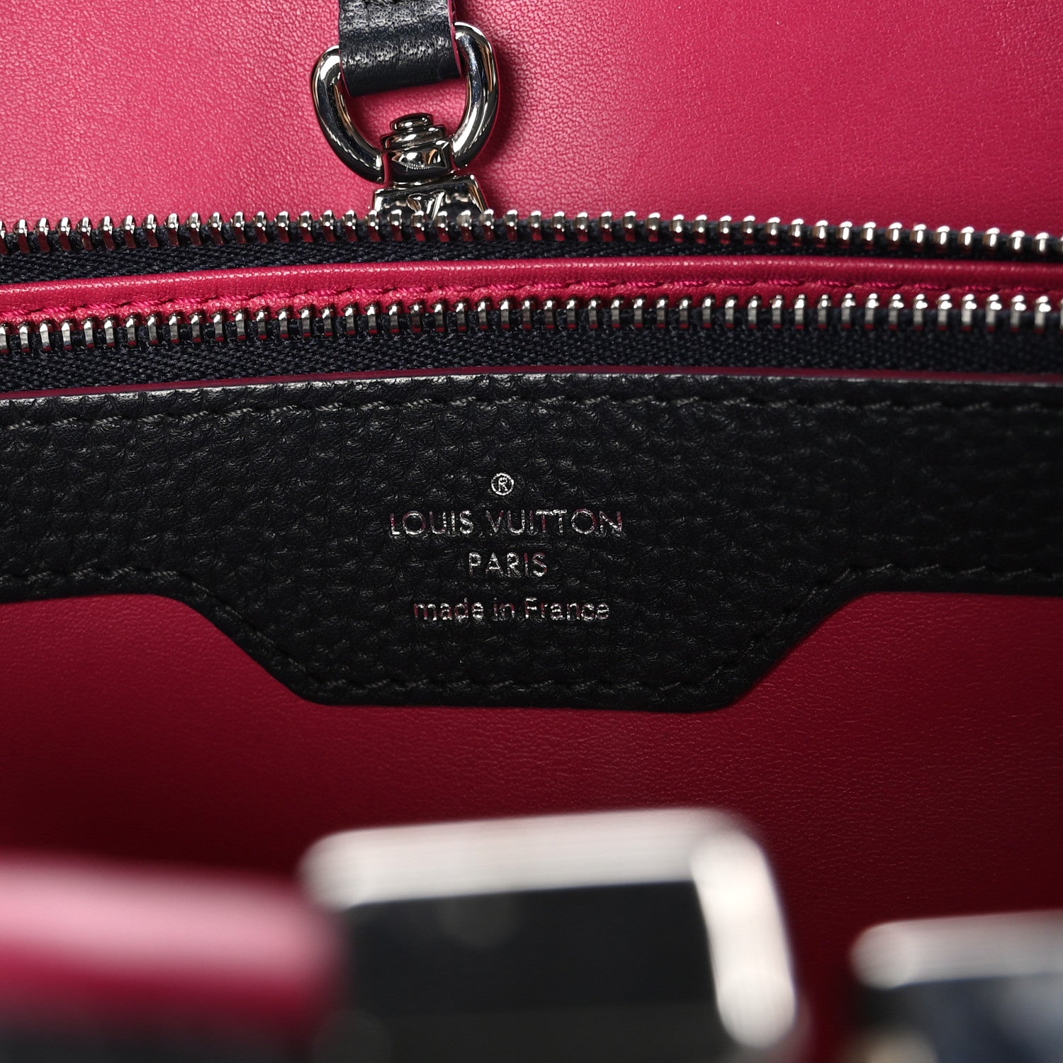 Louis Vuitton Taurillon Capucines MM Cobalt Fuchsia 7 of 13