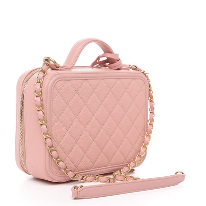 Chanel Caviar Quilted Medium CC Filigree Vanity Case Pink 4 of 13