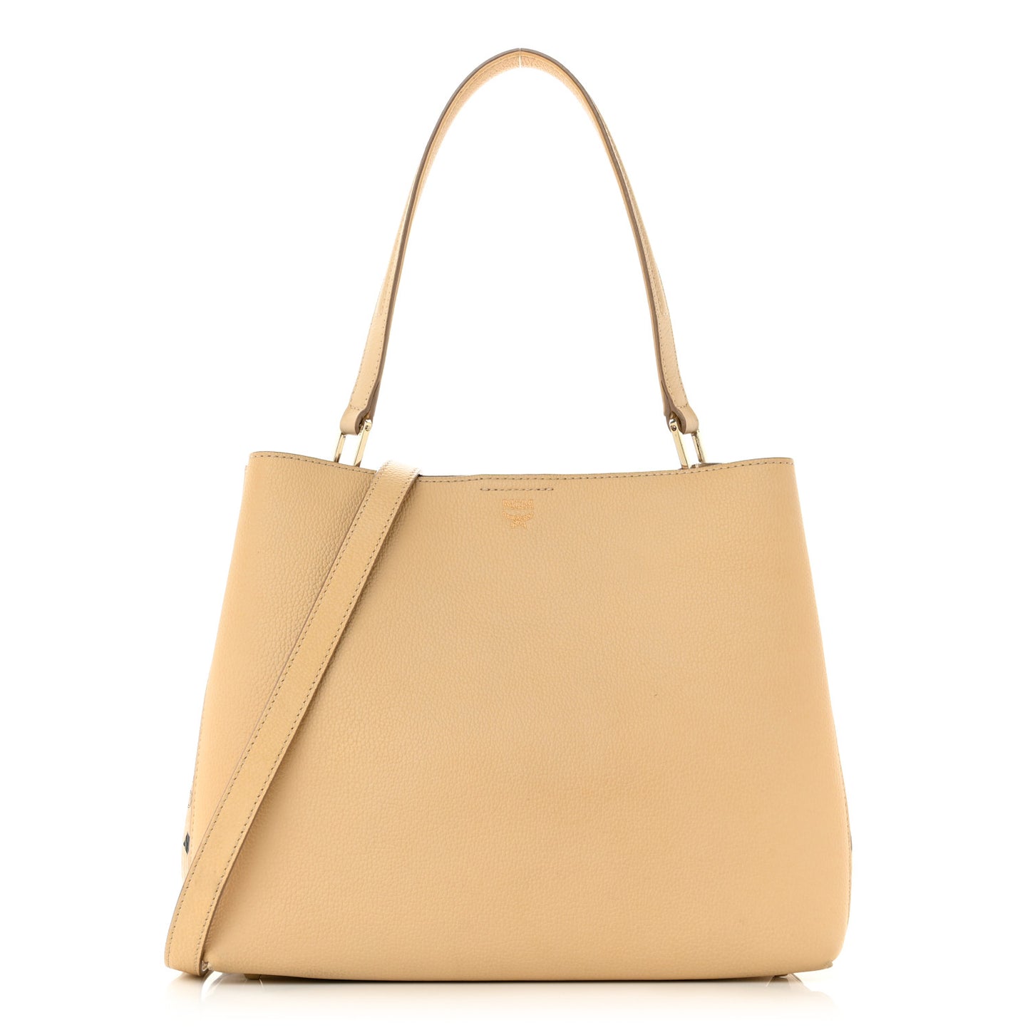 Grained Calfskin Visetos Medium Sarah Hobo Latte Beige
