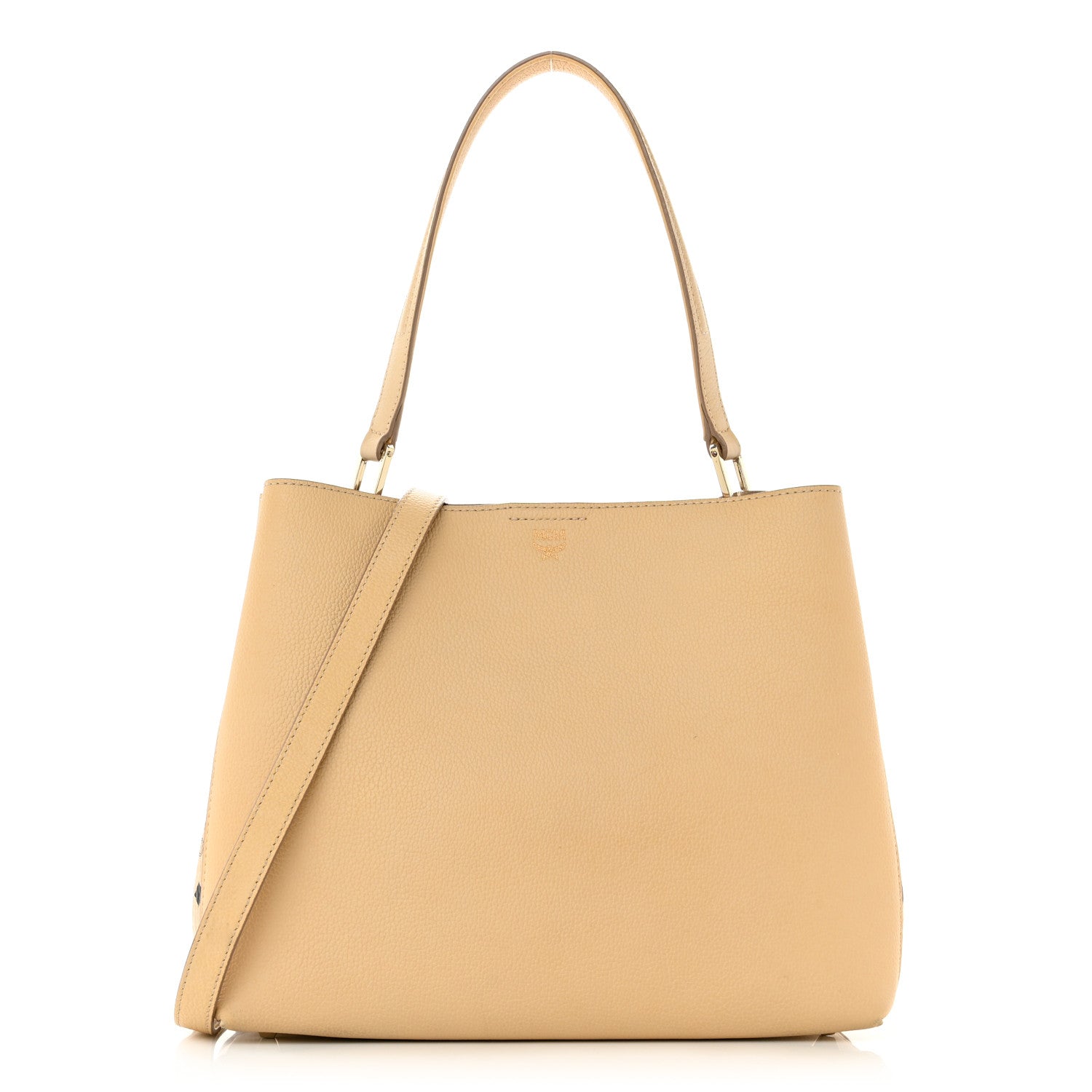 MCM Grained Calfskin Visetos Medium Sarah Hobo Latte Beige 1 of 13