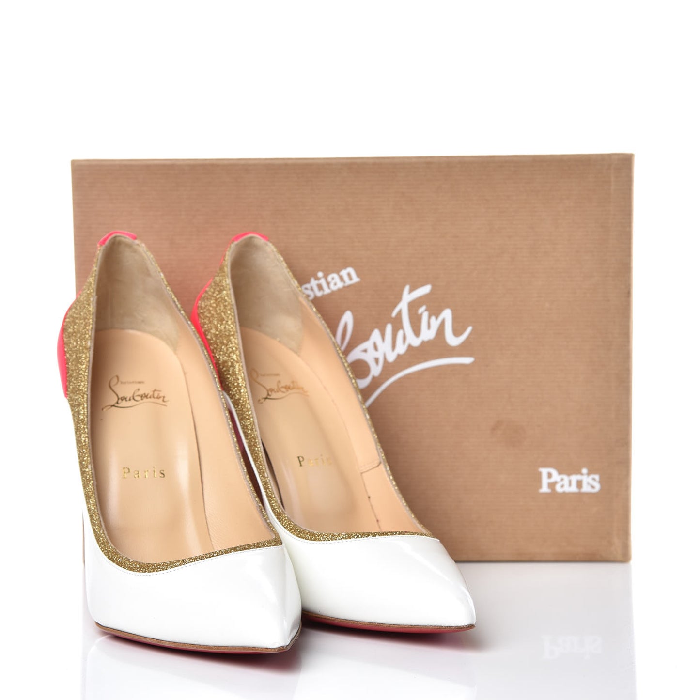 Glitter Patent Fluo Tucsick 100 Pumps 41 White Gold