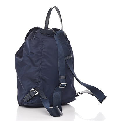 Prada Nylon Vela Saffiano Medium Cinch Backpack Baltico 3 of 13