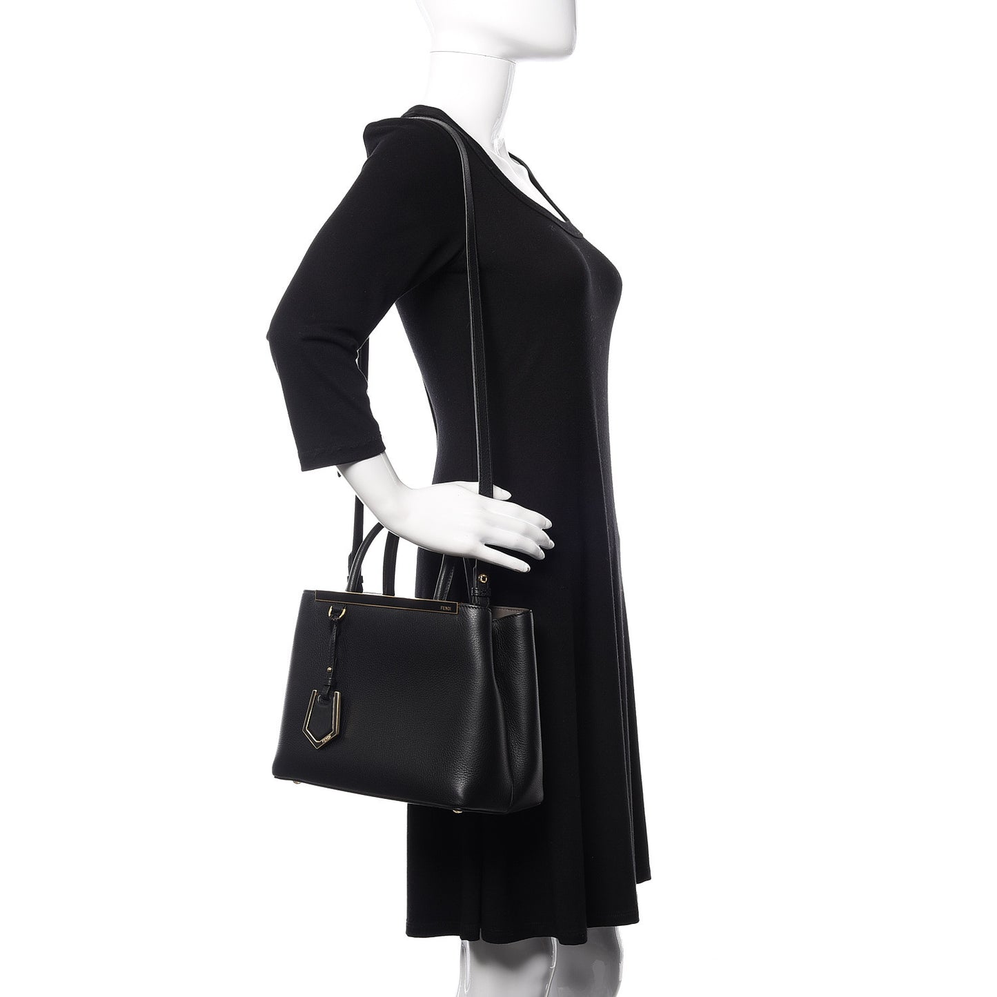 Vitello Dolce Century Petite 2Jours Tote Black Carbone