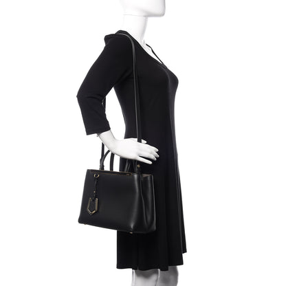 Fendi Vitello Dolce Century Petite 2Jours Tote Black Carbone 2 of 9