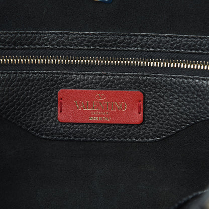 Valentino Garavani Grained Calfskin Small Rockstud Shoulder Tote Black 6 of 12