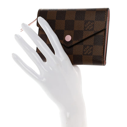 Louis Vuitton Damier Ebene Victorine Wallet Rose Ballerine 2 of 8