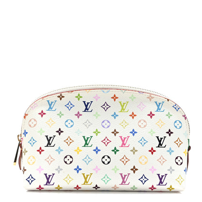 Louis Vuitton Monogram Multicolor Cosmetic Pouch White Litchi 1 of 8