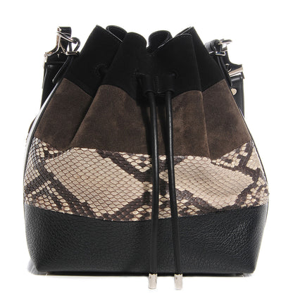 Proenza Schouler Suede Watersnake Medium Bucket Bag Black Pepe Roccia 1 of 8