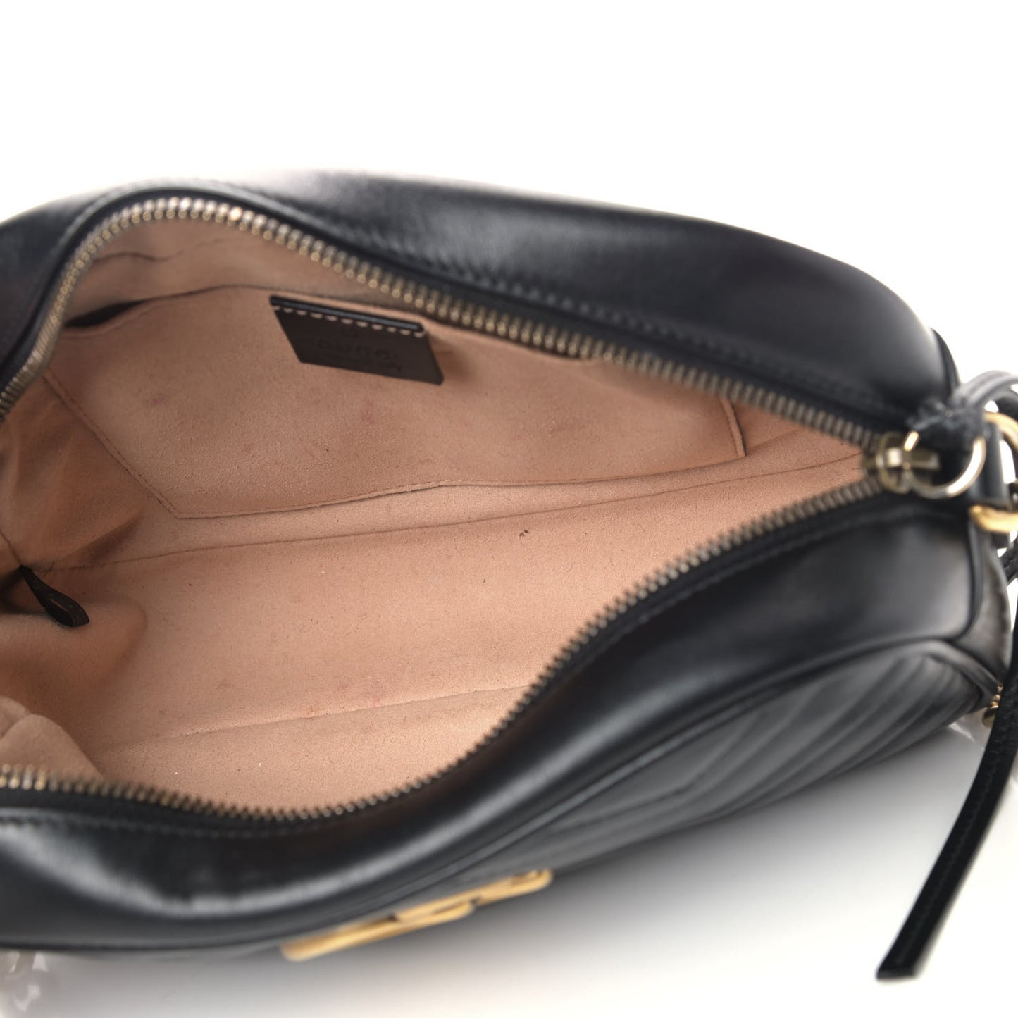 Calfskin Matelasse Small GG Marmont Chain Shoulder Bag Black