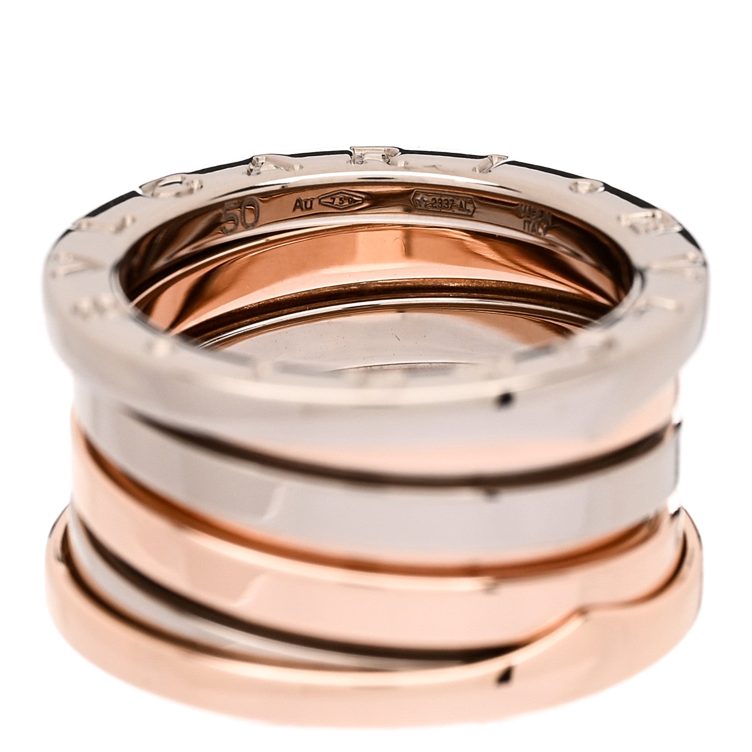 Bulgari 18K Rose White Gold Labyrinth B.Zero1 Four-Band Ring 50 5.25 5 of 7