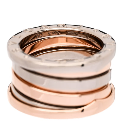 Bulgari 18K Rose White Gold Labyrinth B.Zero1 Four-Band Ring 50 5.25 5 of 7