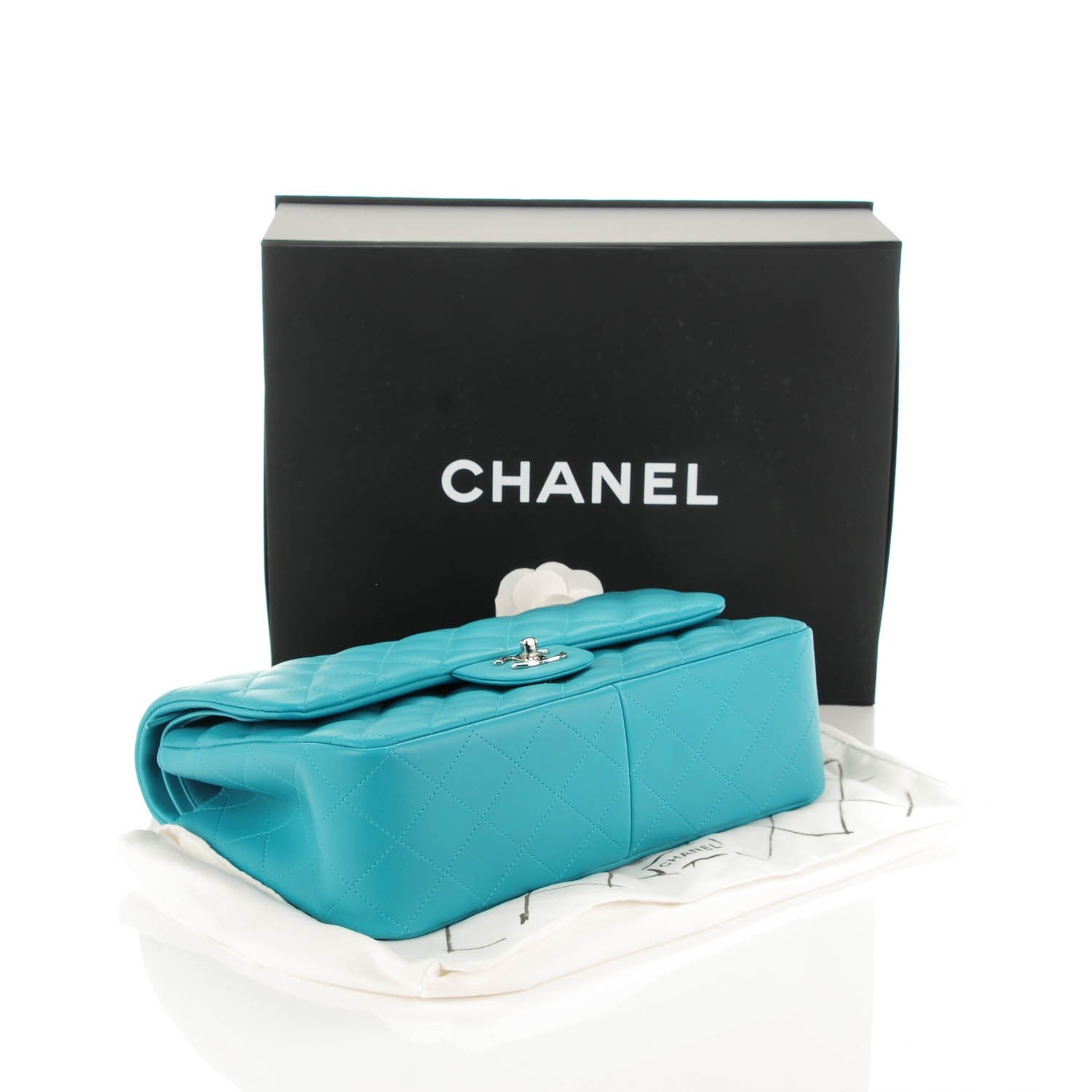 Chanel Lambskin Quilted Jumbo Double Flap Blue 4 of 7
