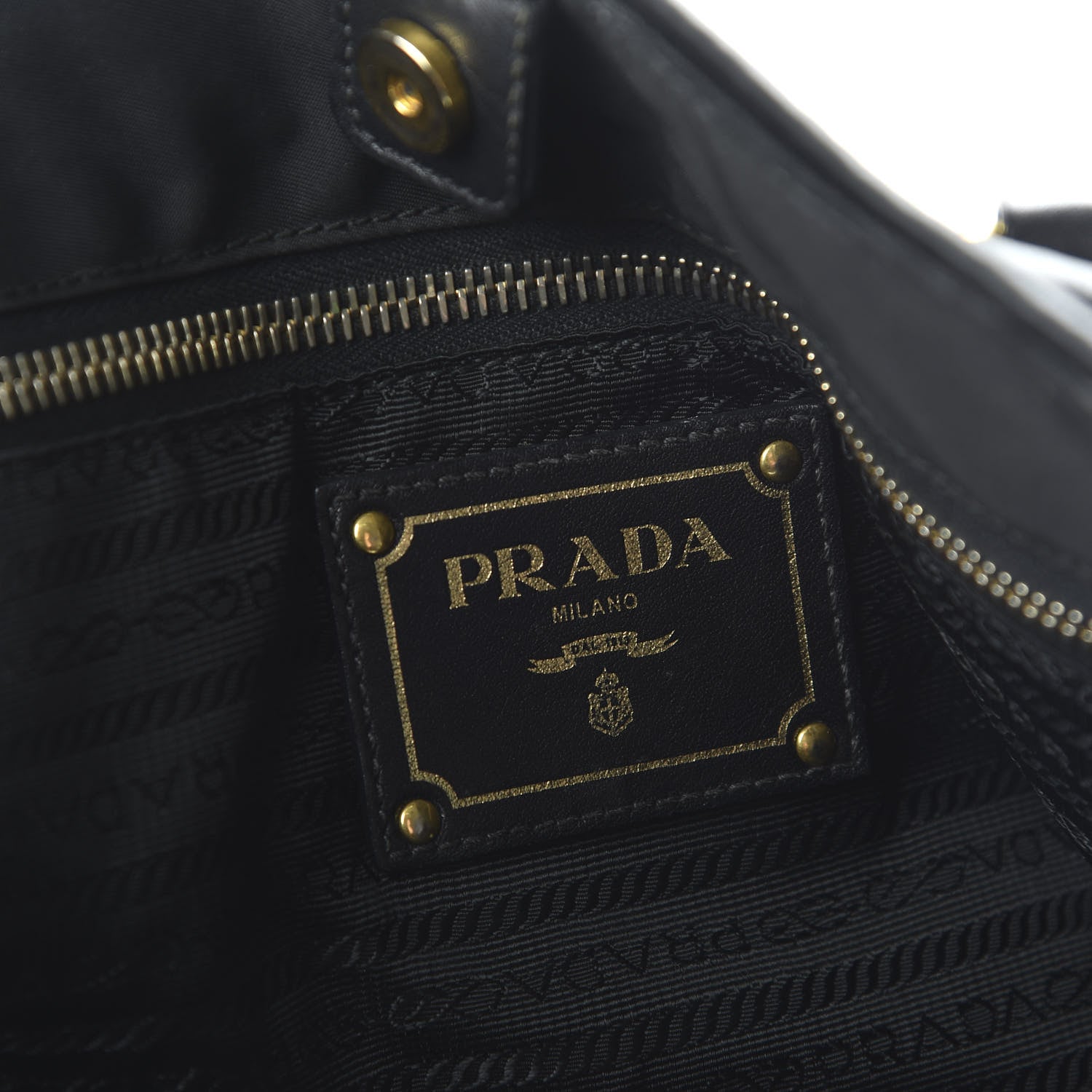 Prada Tessuto Nylon Soft Calf Tote Black 7 of 8