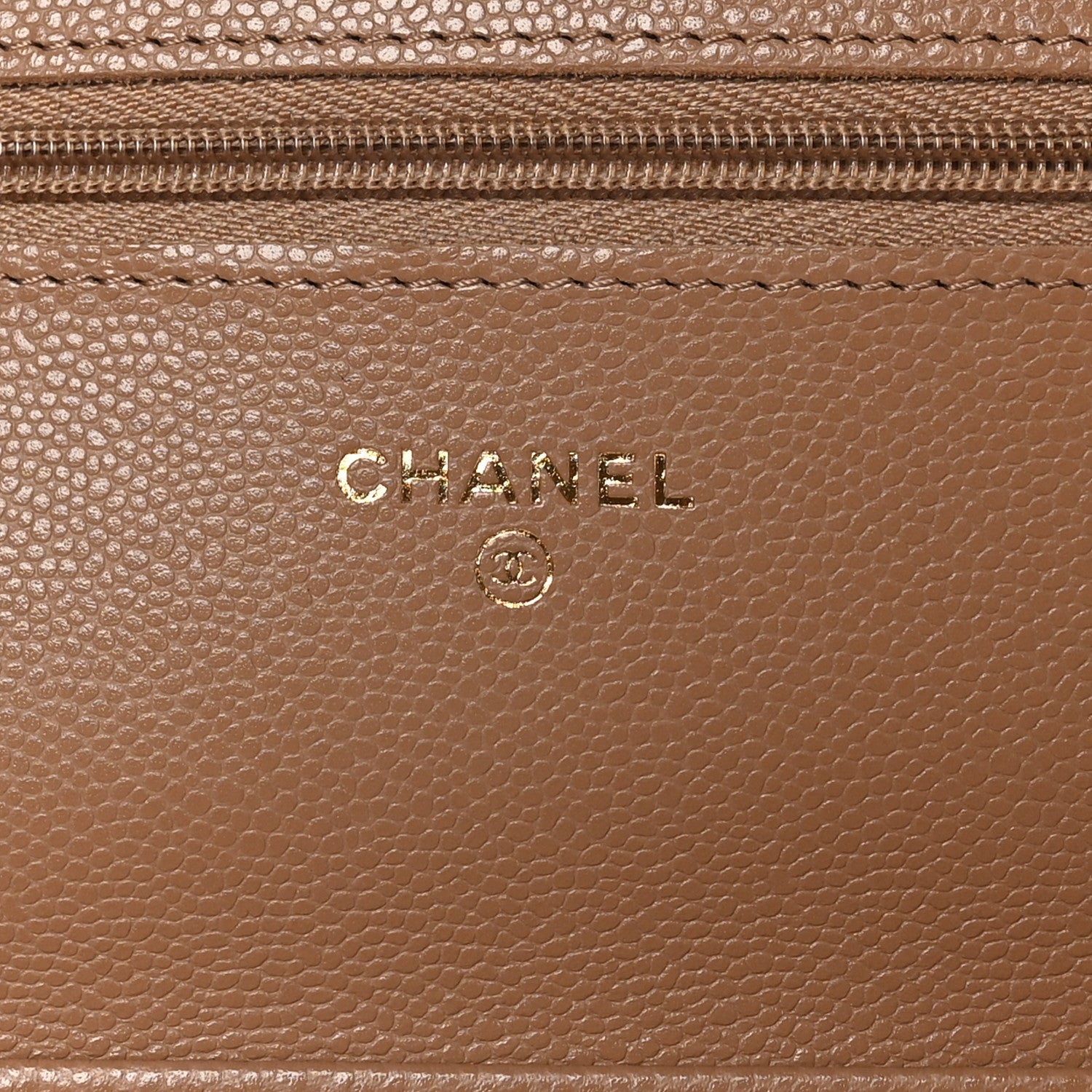 Chanel Caviar Quilted Wallet on Chain WOC Dark Beige 6 of 12