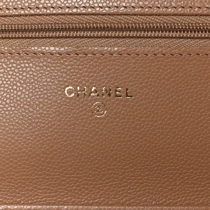 Chanel Caviar Quilted Wallet on Chain WOC Dark Beige 6 of 12