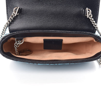 Gucci Monogram Multicolor Matelasse Diagonal Super Mini GG Marmont Shoulder Bag Light Blue 5 of 12