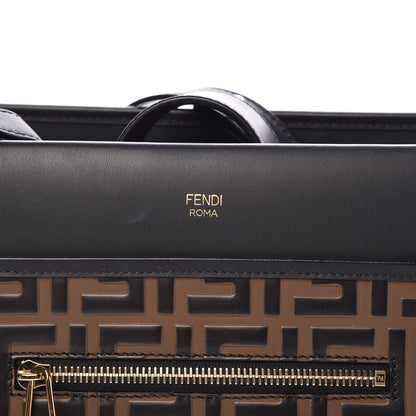 Fendi Vitello Century F is Fendi FF 1974 Embossed Small Runaway Satchel Black Maya 6 of 13