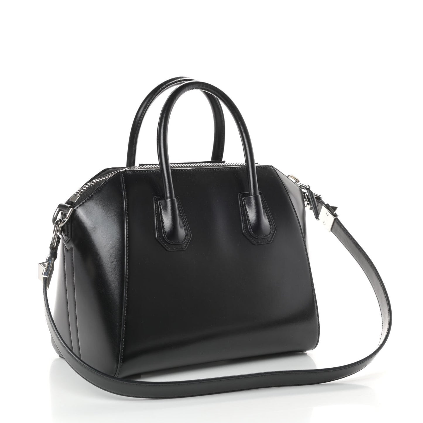 Shiny Lord Calfskin Small Antigona Black