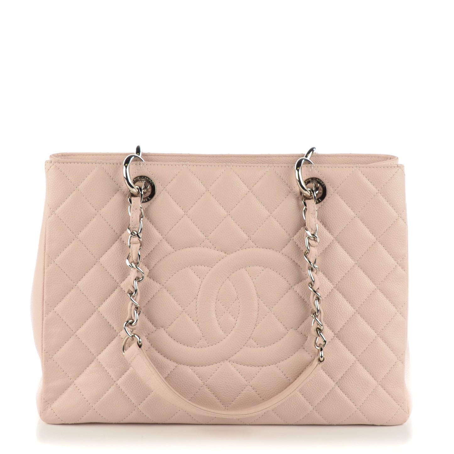 Caviar Quilted Grand Shopping Tote GST Light Pink