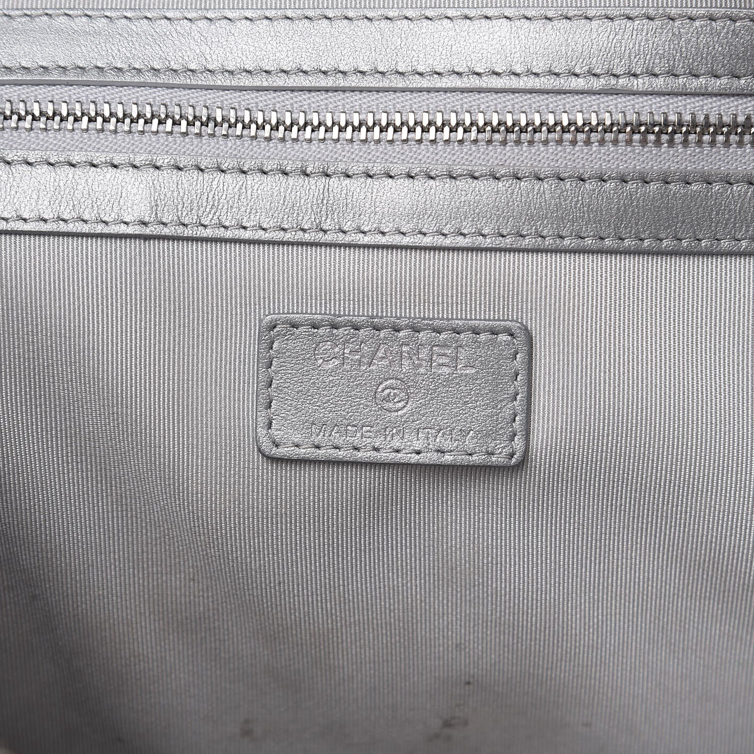 Chanel Metallic Calfskin Quilted Large Cosmo Cosmetic Case Silver 6 of 13