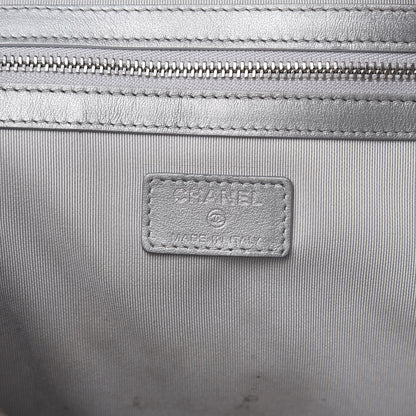 Chanel Metallic Calfskin Quilted Large Cosmo Cosmetic Case Silver 6 of 13