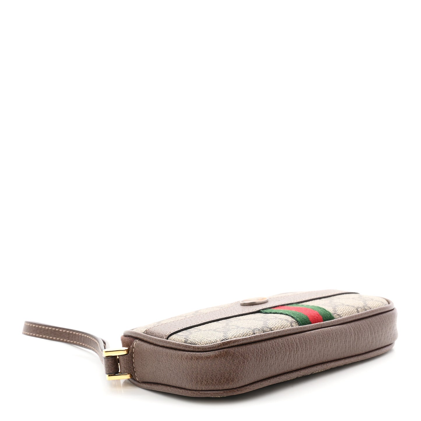GG Supreme Monogram Ophidia Phone Case Wristlet Brown