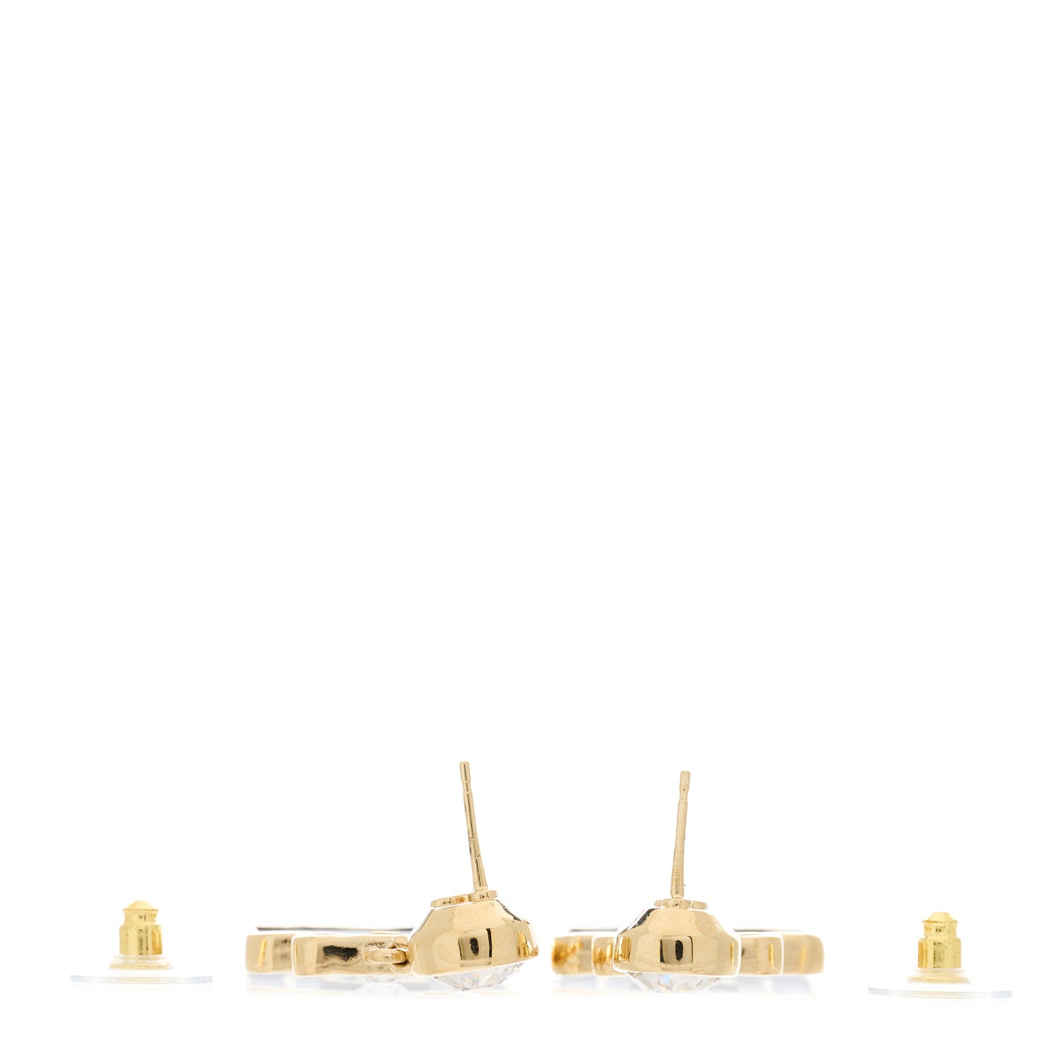 Chanel Metal Crystal Enamel CC Perfume Bottle Drop Earrings Gold Black 3 of 5